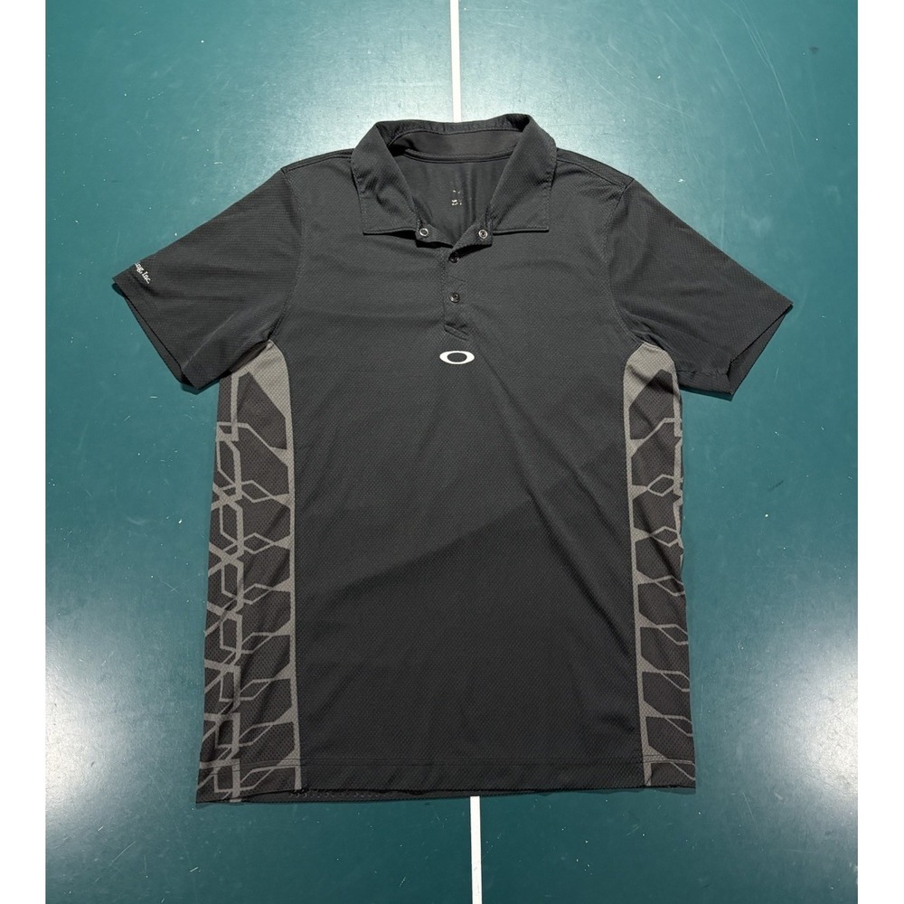 Oakley Hydrolix Polo Shirt Men's Large Black Gray Performance Golf Athletic